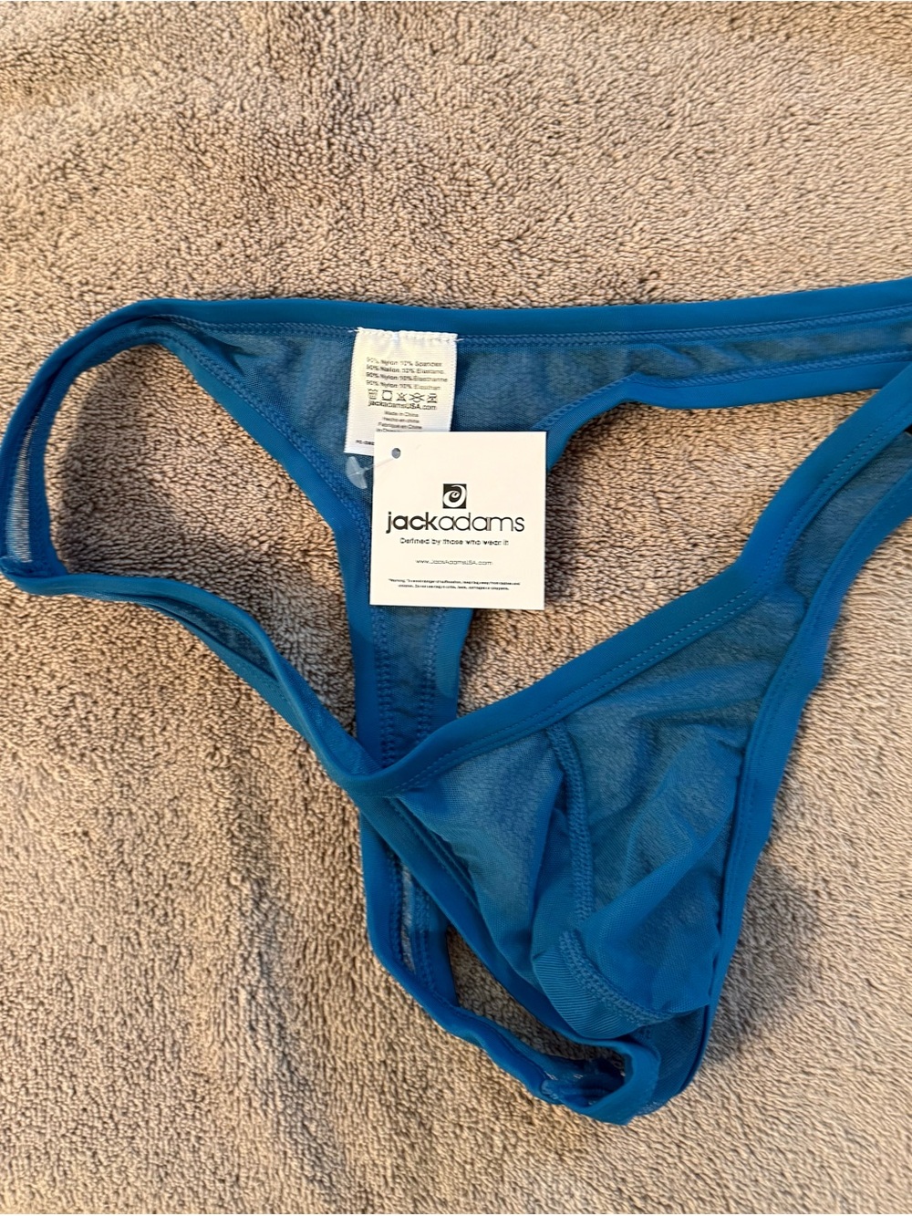 Jack Adams Men’s Excite Sheer Thong - Blue